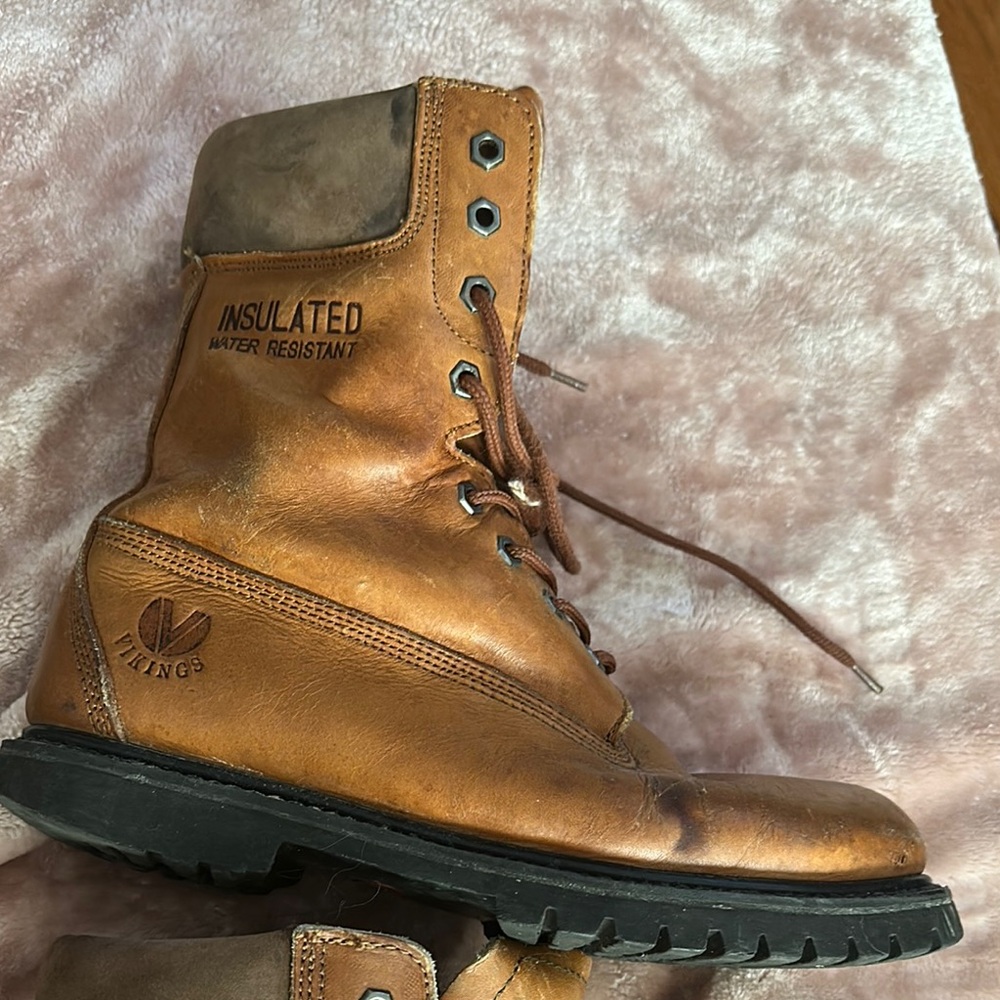 Black and Brown Leather High-Top Boots with Durable Sole